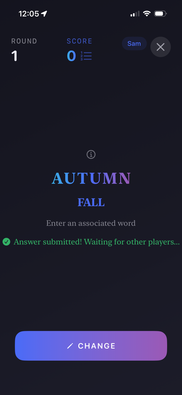 ThinkAlike Association Submitted screen